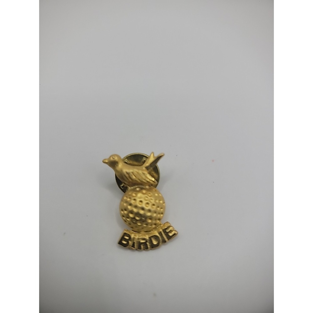 Vintage Hat Pin Gold Tone Birdie Golf Ball‎ Sport Jewelry Costume